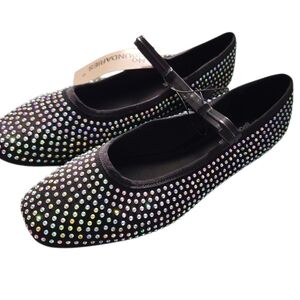 No Boundaries Black Flats with Multicolor Rhinestones